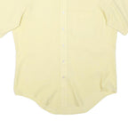 Mens Yellow Plain Cotton Blend Shirt M Button-Down Collar Short Sleeve Casual