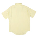 Mens Yellow Plain Cotton Blend Shirt M Button-Down Collar Short Sleeve Casual