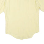 Mens Yellow Plain Cotton Blend Shirt M Button-Down Collar Short Sleeve Casual