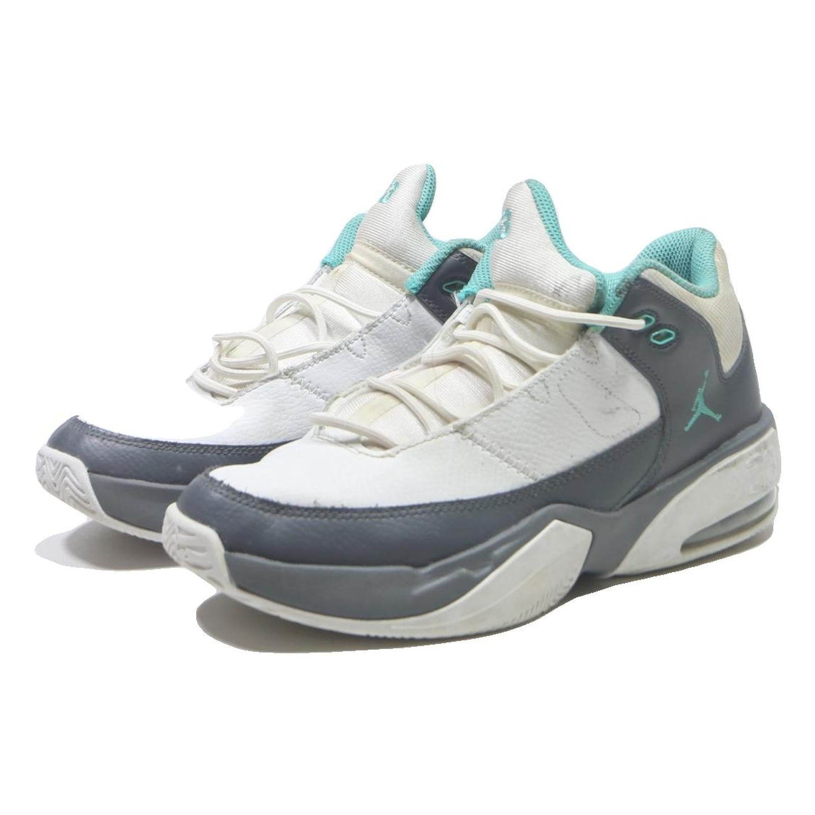 AIR JORDAN OG Girls Lace-Up Trainers White & Grey Leather UK 6 Classic Retro
