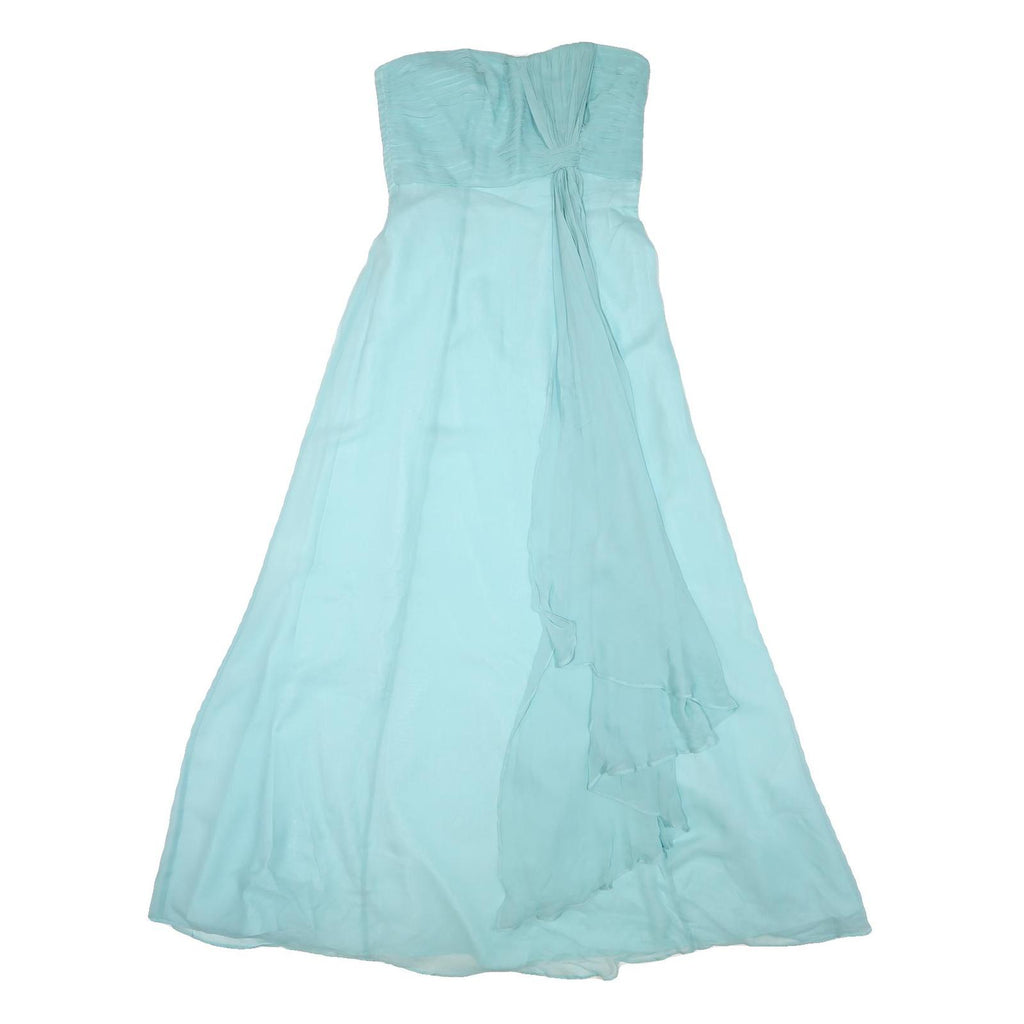 COAST Womens Blue Strapless Maxi Dress Polyester Blend UK 10 Evening Formal