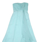 COAST Womens Blue Strapless Maxi Dress Polyester Blend UK 10 Evening Formal