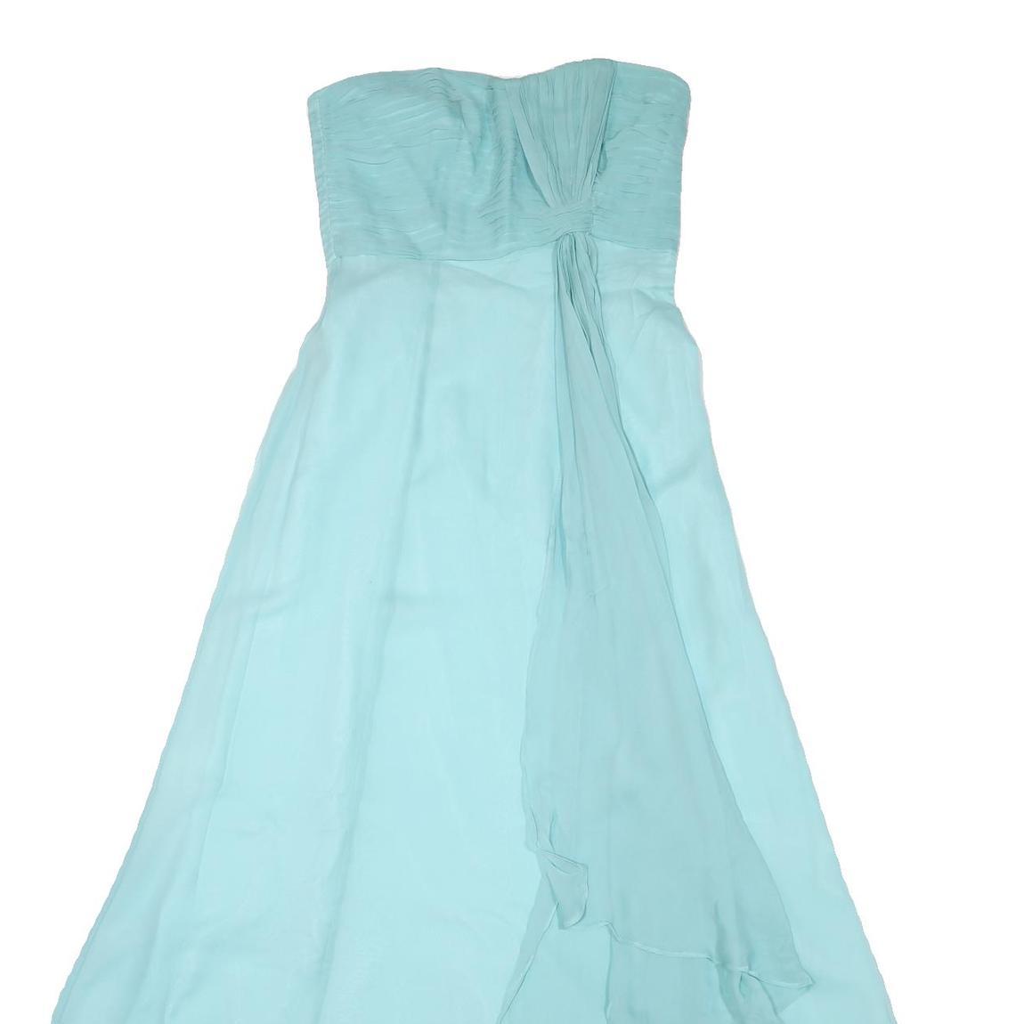 COAST Womens Blue Strapless Maxi Dress Polyester Blend UK 10 Evening Formal