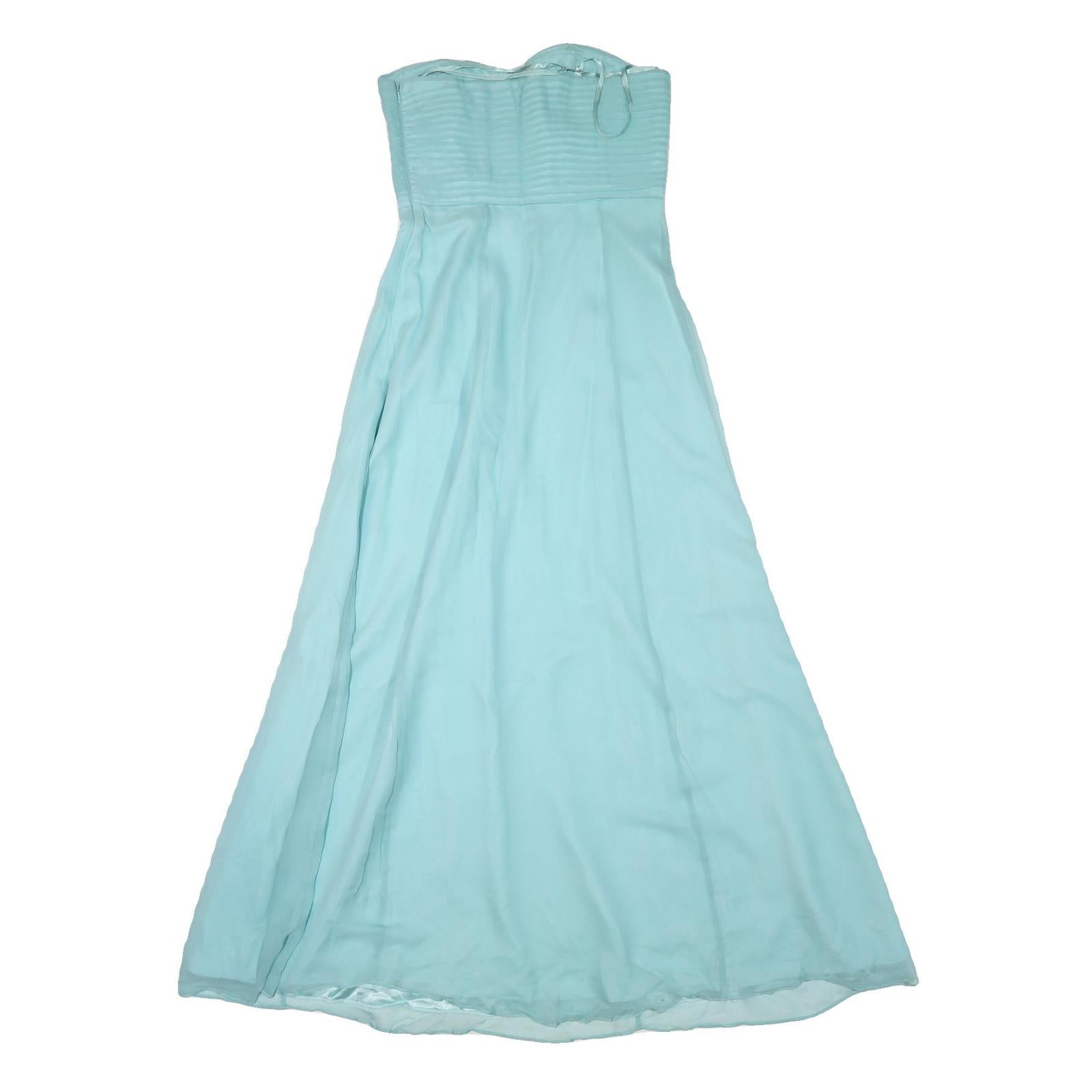 COAST Womens Blue Strapless Maxi Dress Polyester Blend UK 10 Evening Formal