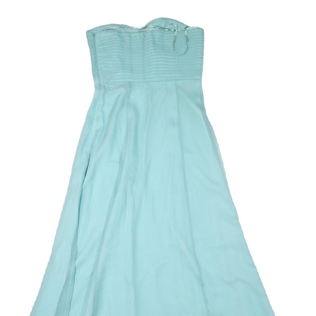 COAST Womens Blue Strapless Maxi Dress Polyester Blend UK 10 Evening Formal