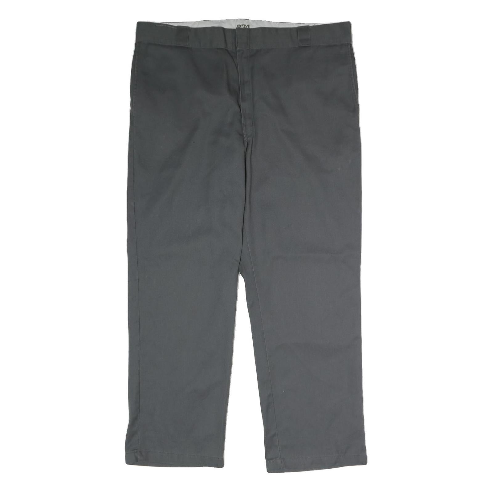 DICKIES Mens Polyester Blend Classic Grey Trousers W40 L30 Workwear Zip Closure