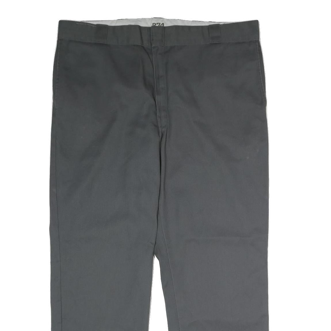 DICKIES Mens Polyester Blend Classic Grey Trousers W40 L30 Workwear Zip Closure