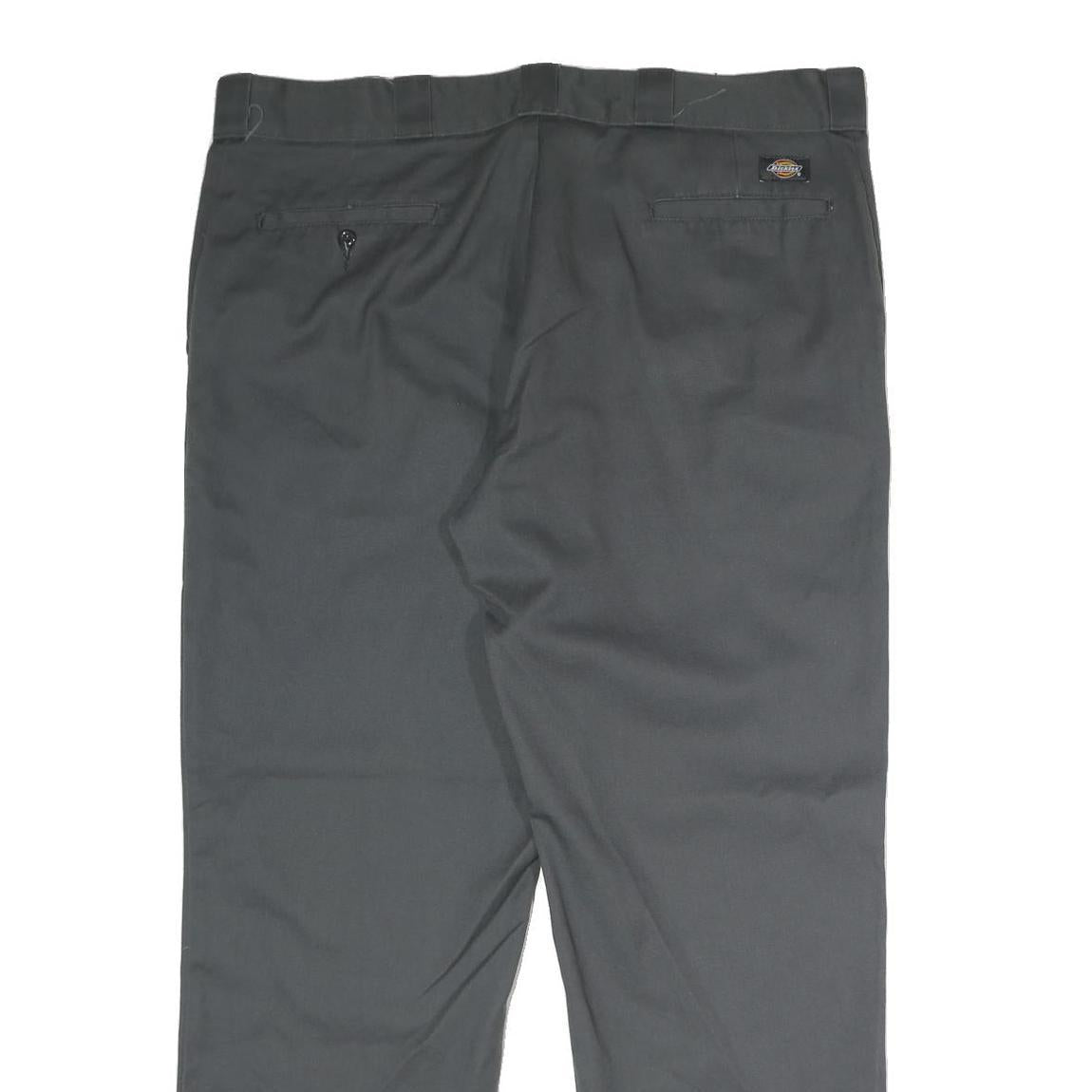 DICKIES Mens Polyester Blend Classic Grey Trousers W40 L30 Workwear Zip Closure