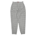 BOSCH Womens Grey & Black Check Regular Fit Straight Trousers W24 L25 Woven Zip