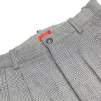 BOSCH Womens Grey & Black Check Regular Fit Straight Trousers W24 L25 Woven Zip