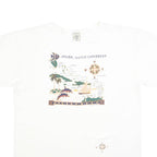 ALORE Mens White Graphic T-Shirt One Size Short Sleeve Crew Neck Aruba Map Print