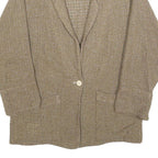 ELKNOT Womens Beige Linen Blend Jacket M Button Closure Loose Fit Casual