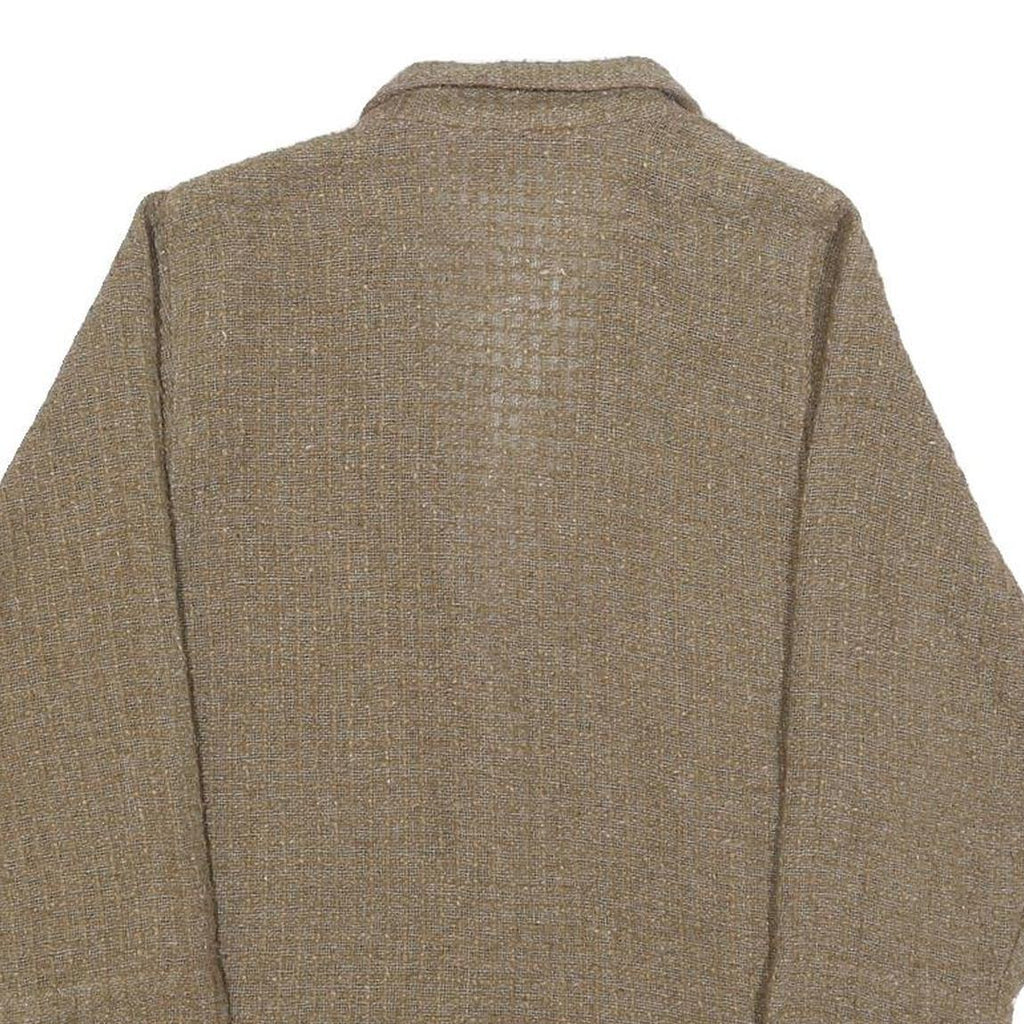 ELKNOT Womens Beige Linen Blend Jacket M Button Closure Loose Fit Casual