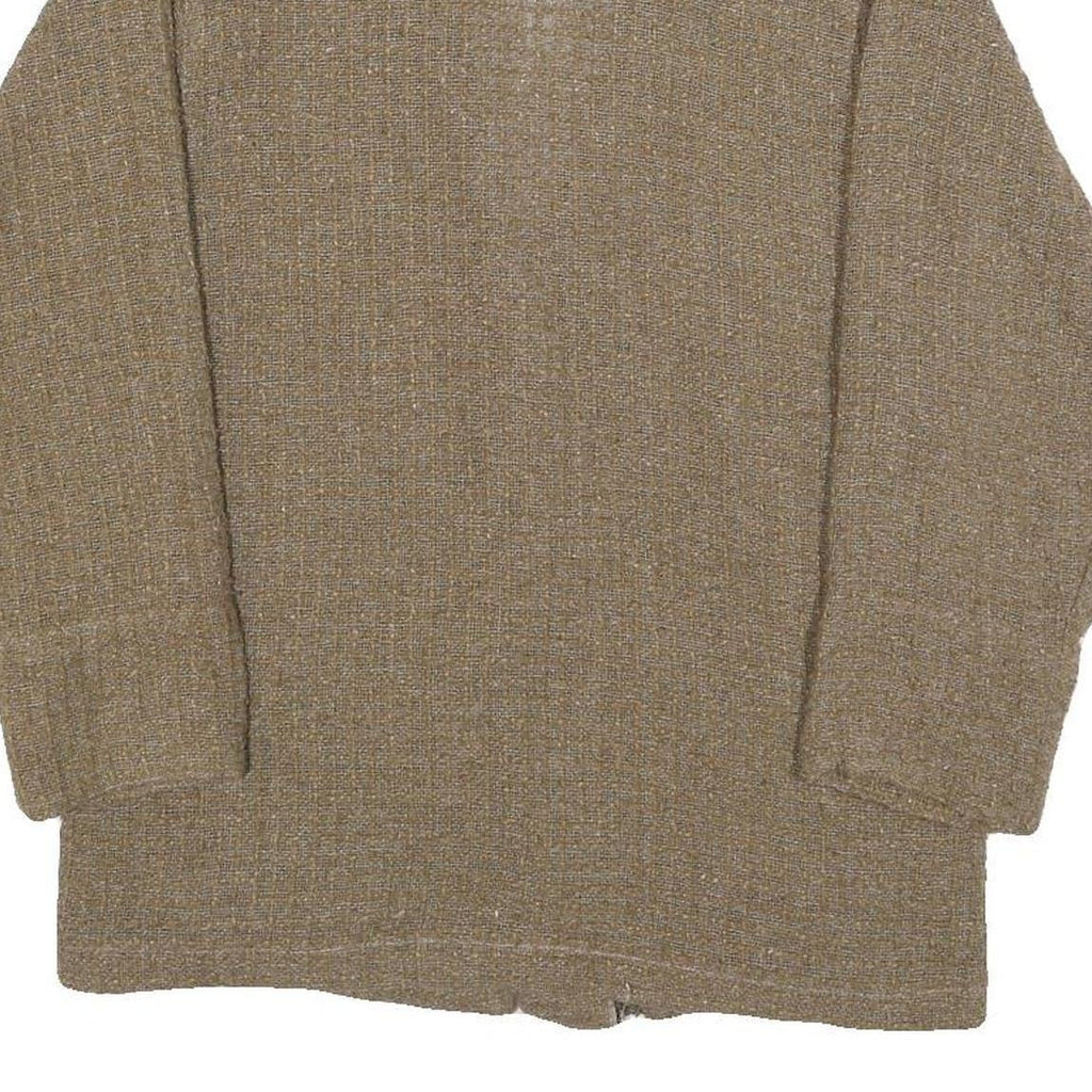 ELKNOT Womens Beige Linen Blend Jacket M Button Closure Loose Fit Casual