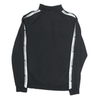 PUMA Mens Black Classic Cotton Zip Jacket M Logo Tape Striped Sleeves Sportswear