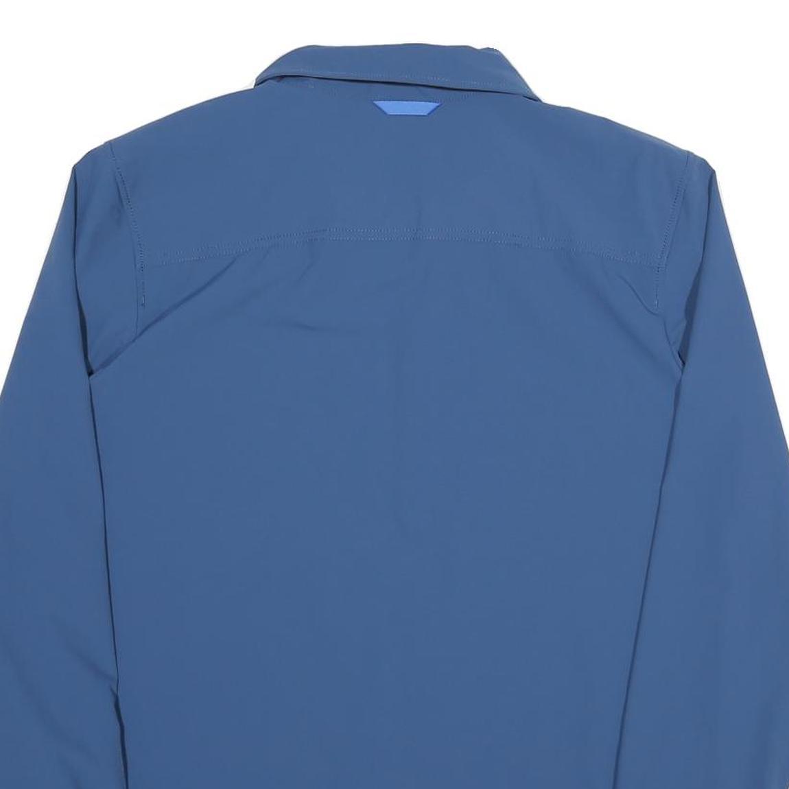 JACK WOLFSKIN Mens Blue Polyester Blend Shirt M Outdoor Utility Zip Pocket