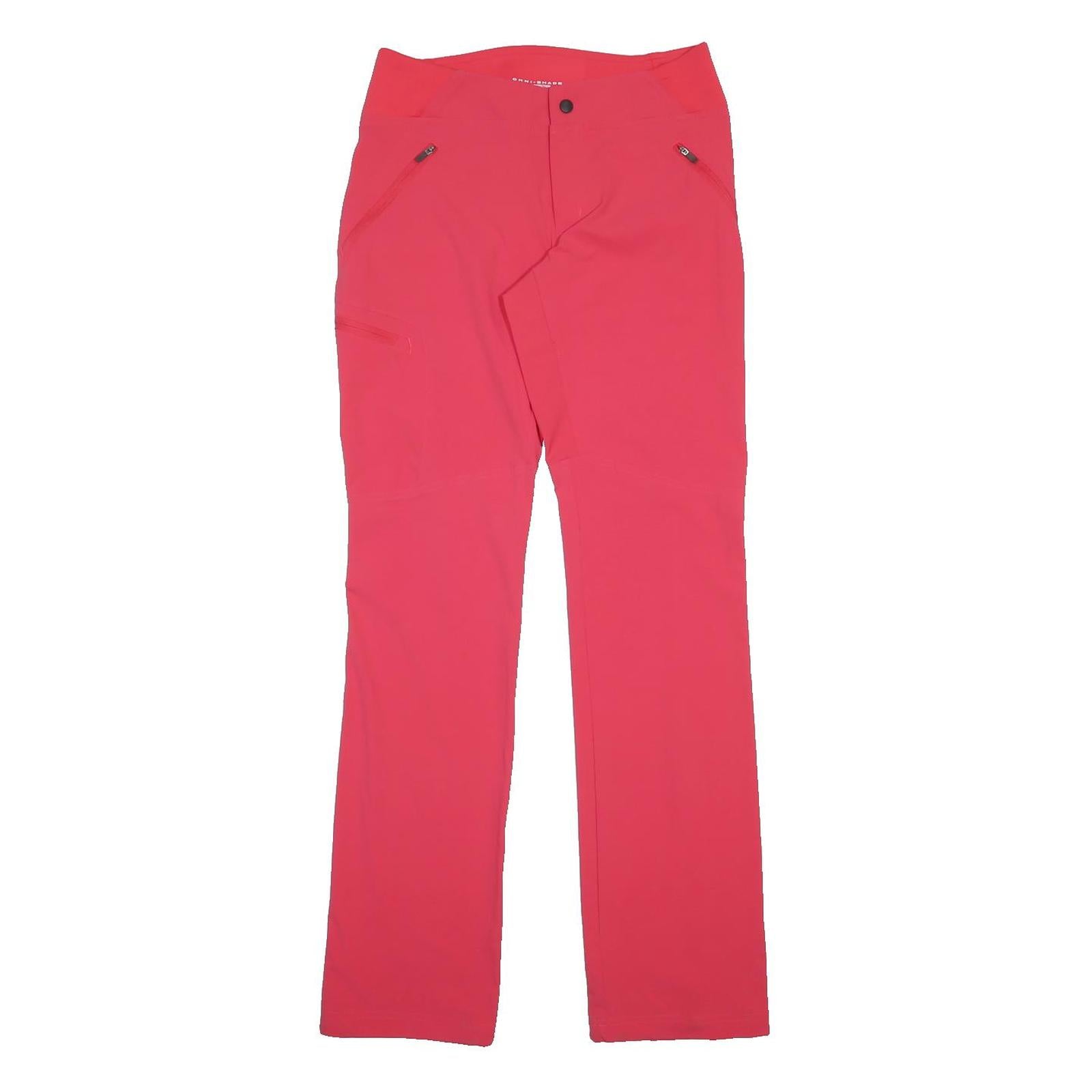 COLUMBIA Womens Nylon Red Slim Straight Trousers W29 L35 Outdoor Zip Pockets