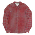 HILFIGER DENIM Mens Red Check Shirt L Casual Cotton Long Sleeve Button