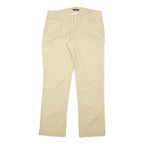 TOMMY HILFIGER Womens Beige Cotton Blend Regular Straight Trousers W34 L30
