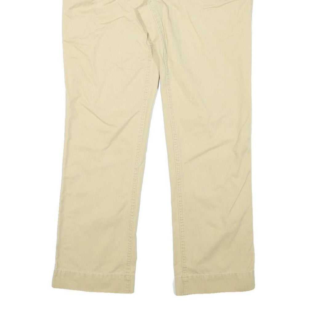 TOMMY HILFIGER Womens Beige Cotton Blend Regular Straight Trousers W34 L30