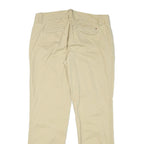 TOMMY HILFIGER Womens Beige Cotton Blend Regular Straight Trousers W34 L30