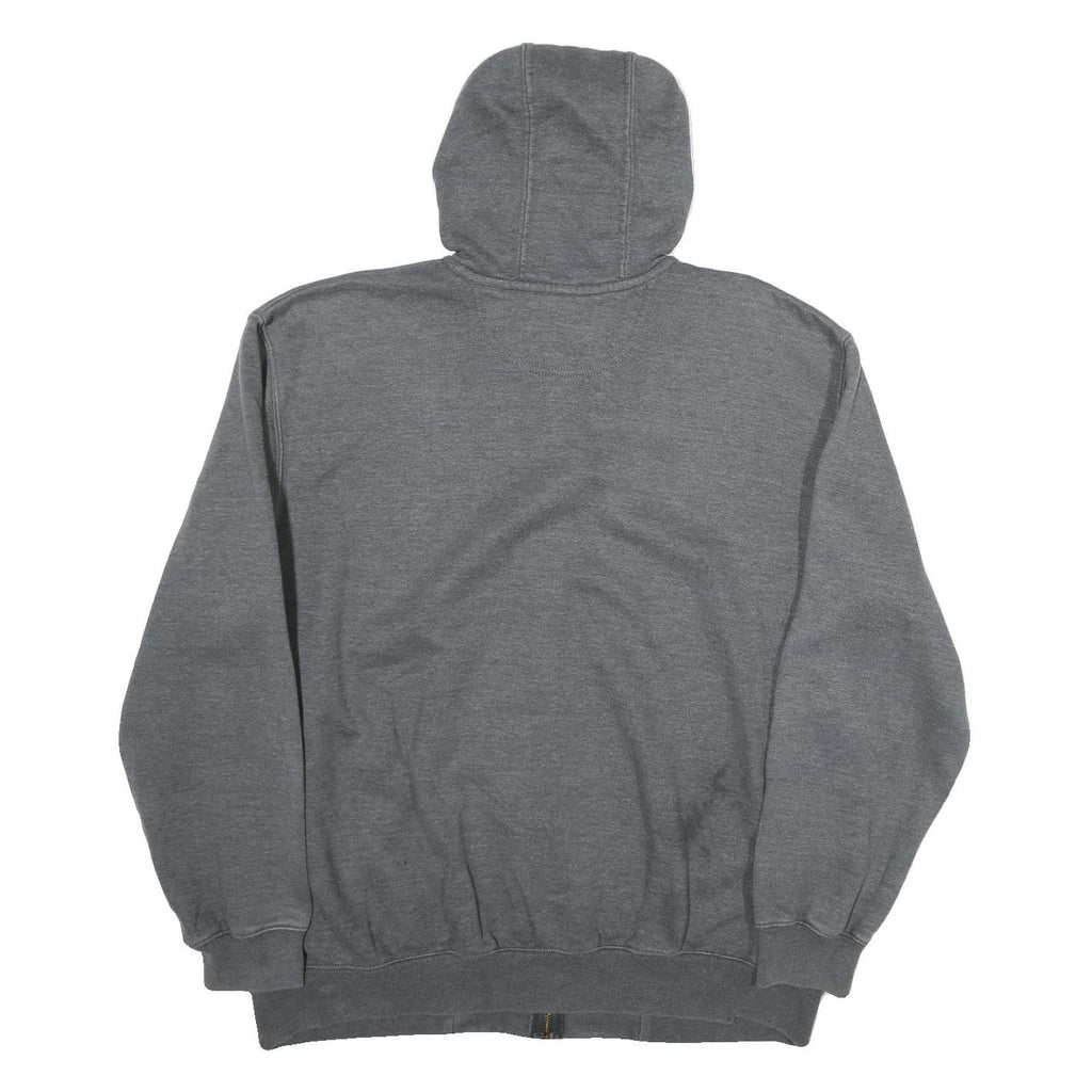 CARHARTT Mens Grey Full Zip Hoodie L Vertical Logo Cotton Blend Casual Workwear