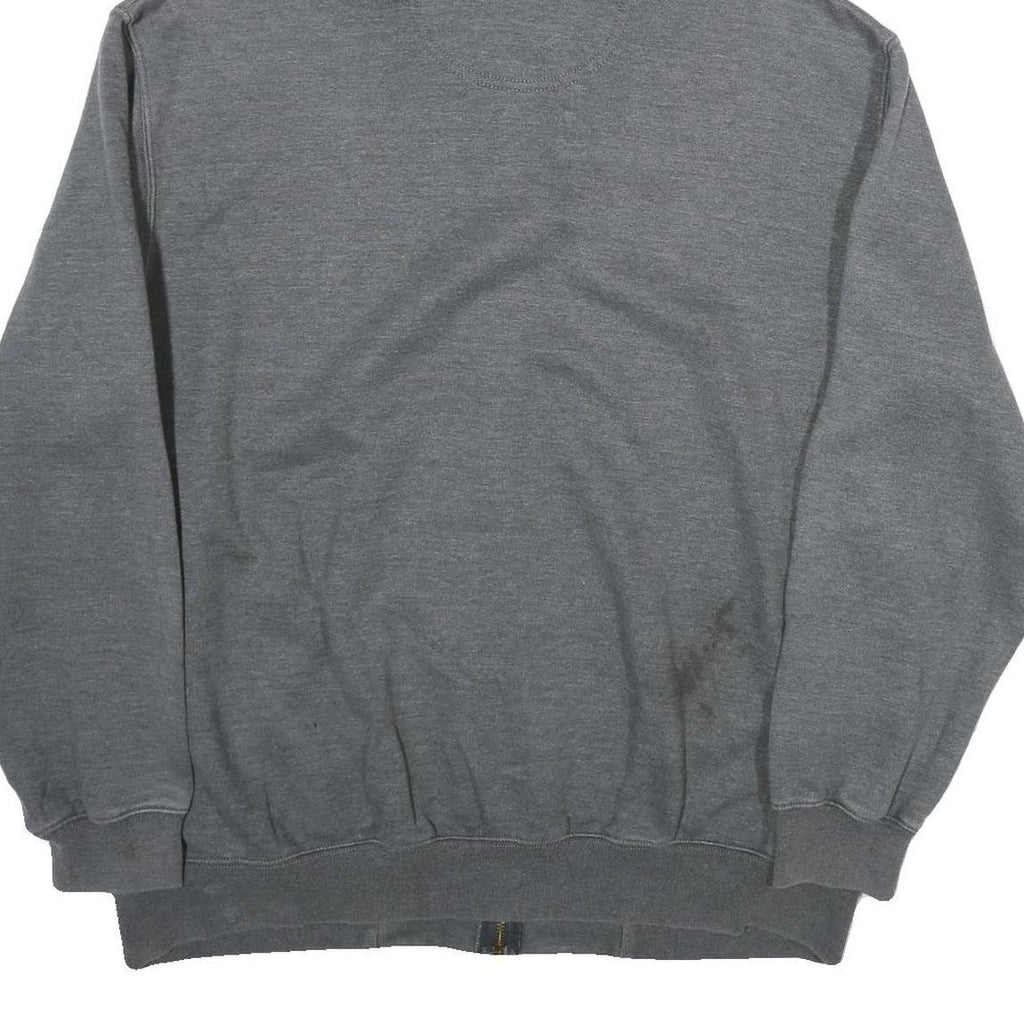 CARHARTT Mens Grey Full Zip Hoodie L Vertical Logo Cotton Blend Casual Workwear
