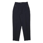 CITY LIFE Womens Polyester Blend Navy Relaxed Tapered Trousers W25 L25 Zip