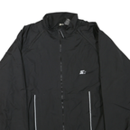 STARTER Mens Black Lightweight Zip Jacket XL Polyester Blend Plain Sports Style
