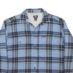 DICKIES Mens Blue & Navy Check Button Jacket XL Cotton Casual Workwear Shirt