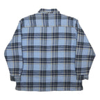 DICKIES Mens Blue & Navy Check Button Jacket XL Cotton Casual Workwear Shirt