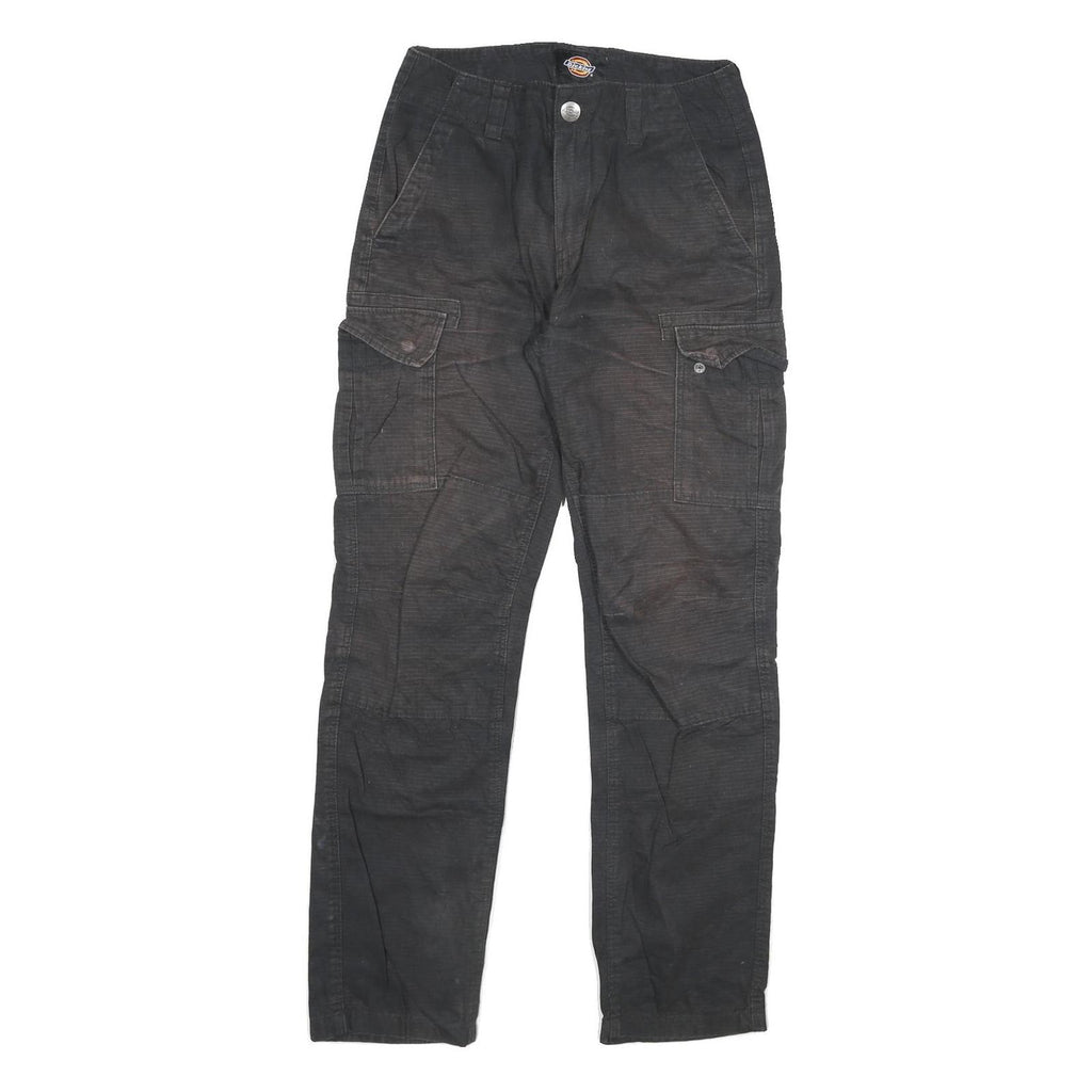 DICKIES Mens Cotton Blend Black Regular Fit Cargo Trousers W29 L30 Durable