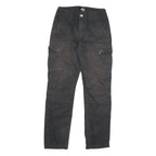 DICKIES Mens Cotton Blend Black Regular Fit Cargo Trousers W29 L30 Durable