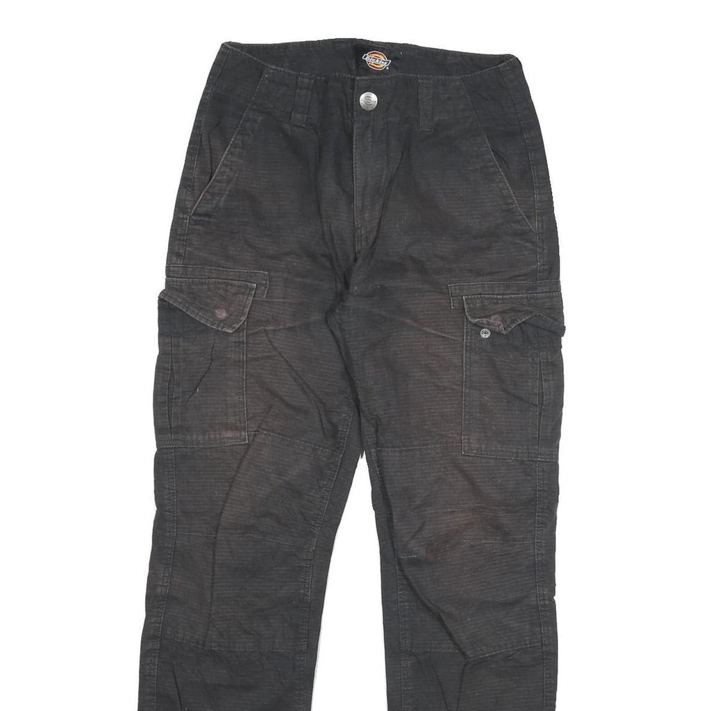 DICKIES Mens Cotton Blend Black Regular Fit Cargo Trousers W29 L30 Durable