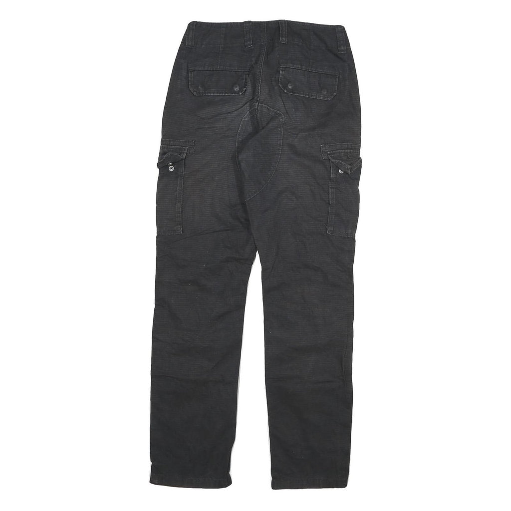 DICKIES Mens Cotton Blend Black Regular Fit Cargo Trousers W29 L30 Durable