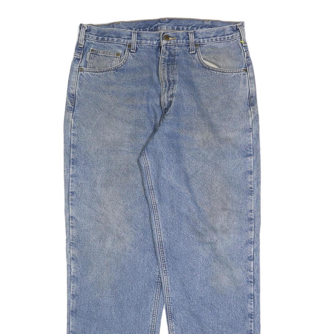 CARHARTT Mens Jeans Blue Cotton Blend Regular Straight Zip W36 L34 Classic