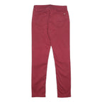 TOMMY HILFIGER Womens Cotton Blend Red Slim Skinny Trousers W27 L28 Casual