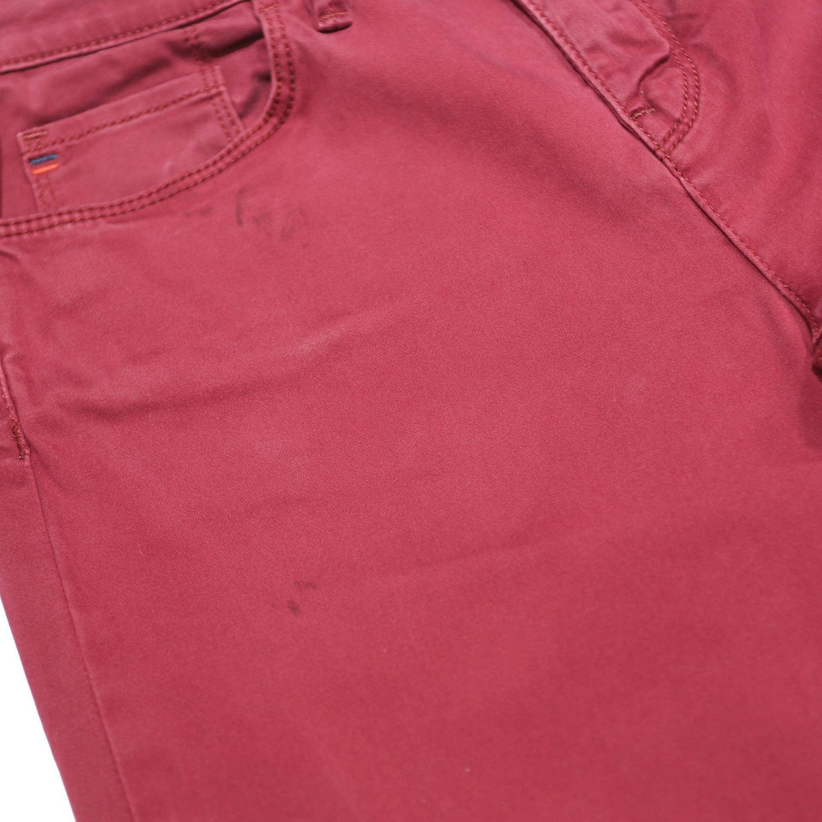 TOMMY HILFIGER Womens Cotton Blend Red Slim Skinny Trousers W27 L28 Casual