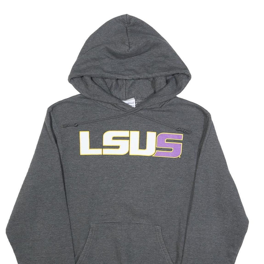 CHAMPION Mens Grey LSU S Hoodie XS Cotton Blend Pullover Hooded Sweatshirt