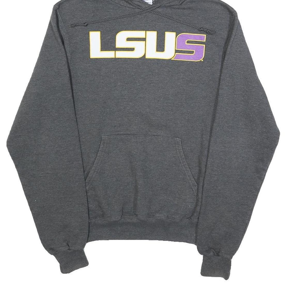 CHAMPION Mens Grey LSU S Hoodie XS Cotton Blend Pullover Hooded Sweatshirt