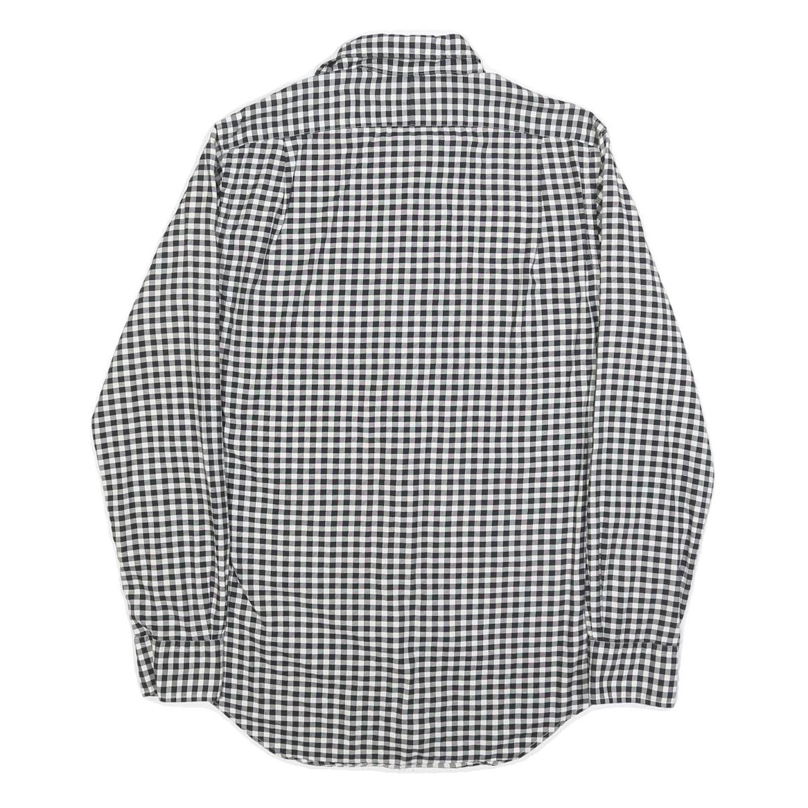 POLO RALPH LAUREN Mens Black & White Check Shirt S Cotton Classic Long Sleeve