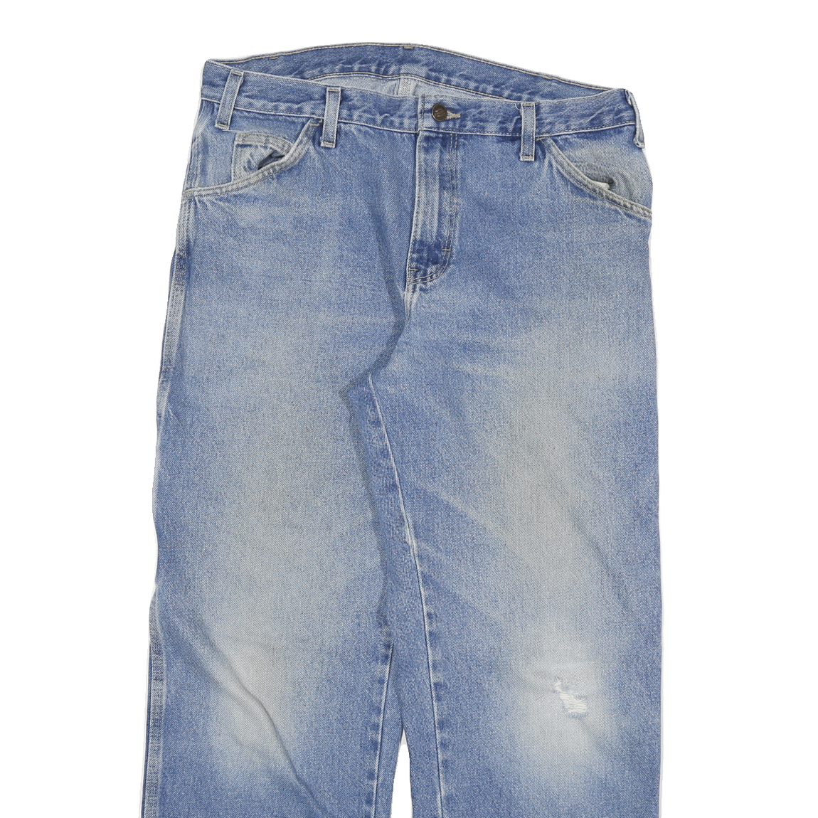 DICKIES Mens Regular Fit Blue Denim Jeans W32 L29 Workwear Style Zip Closure