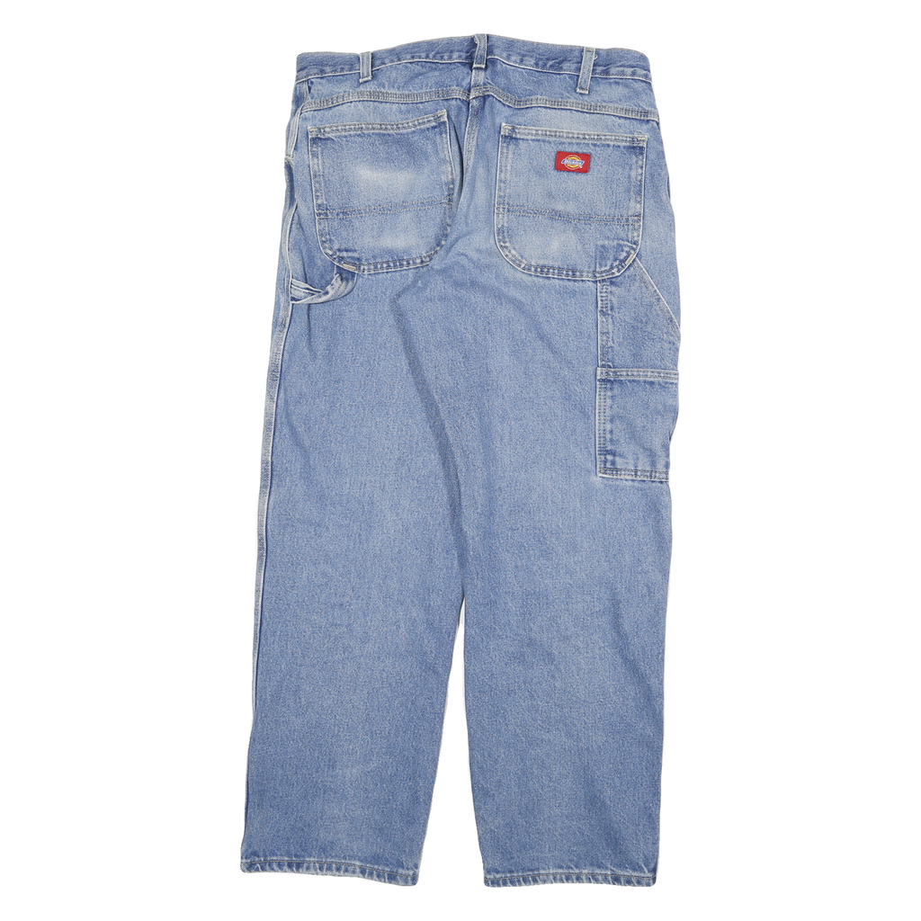 DICKIES Mens Regular Fit Blue Denim Jeans W32 L29 Workwear Style Zip Closure