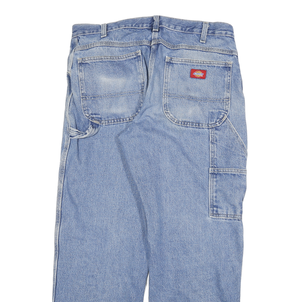 DICKIES Mens Regular Fit Blue Denim Jeans W32 L29 Workwear Style Zip Closure