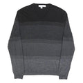 CALVIN KLEIN Mens Black & Grey Patterned V Neck Basic Knit Jumper M Layered