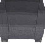 CALVIN KLEIN Mens Black & Grey Patterned V Neck Basic Knit Jumper M Layered