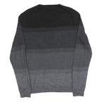 CALVIN KLEIN Mens Black & Grey Patterned V Neck Basic Knit Jumper M Layered