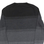 CALVIN KLEIN Mens Black & Grey Patterned V Neck Basic Knit Jumper M Layered