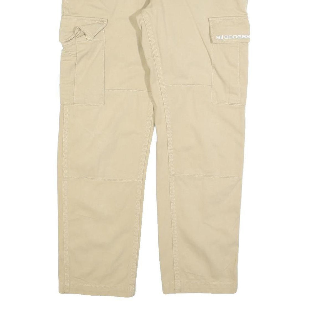 ALL ACCESS Womens Cotton Blend Beige Regular Cargo Trousers W30 L28 Casual