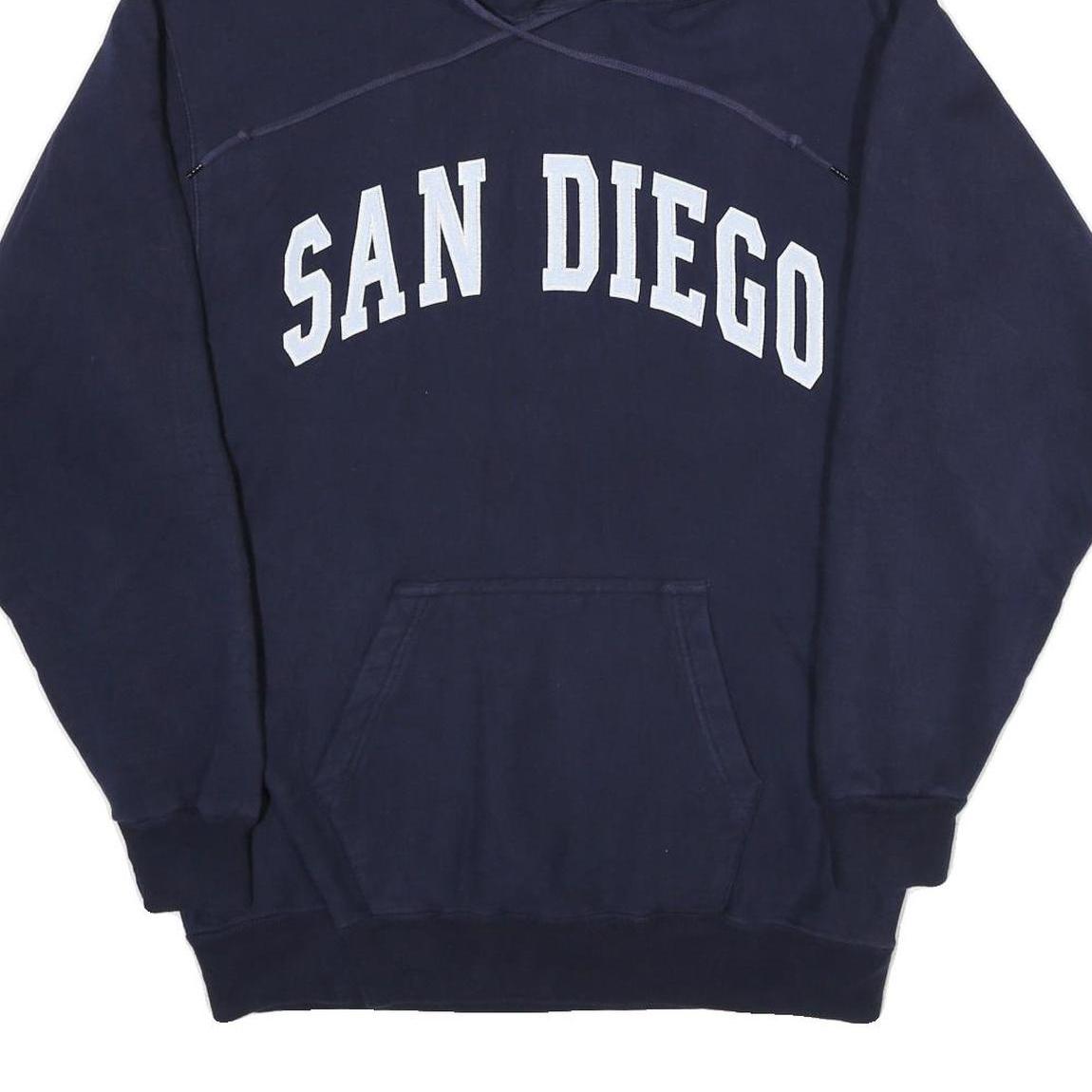 AUTHENTIC LIFE Mens Navy Blue San Diego Pullover Hoodie L Cotton Sweatshirt
